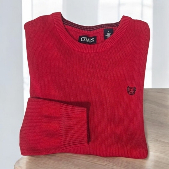 Chaps Other - NWOT Chaps Men's Vibrant Red Vintage Crewneck Sweater -- Size M